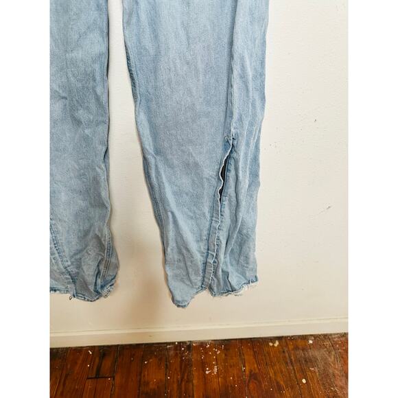 HUDSON Women's Blue Cotton Blend James High-Rise Wide Leg Jeans Size 28 - Picture 8 of 16